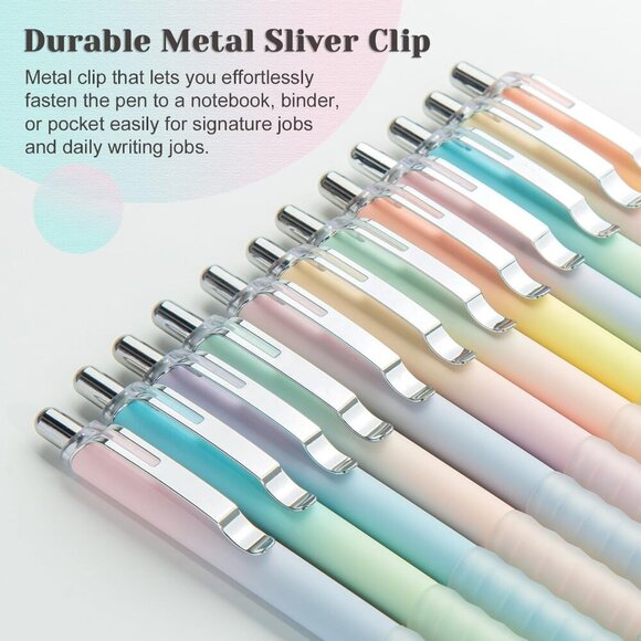 Gel Pens Medium Point 0.7mm Black Ink Gel Pen Retractable Cute Pens for Smooth W - Picture 4 of 7